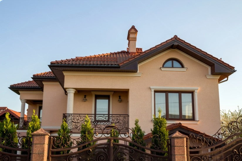 Front of a stucco home