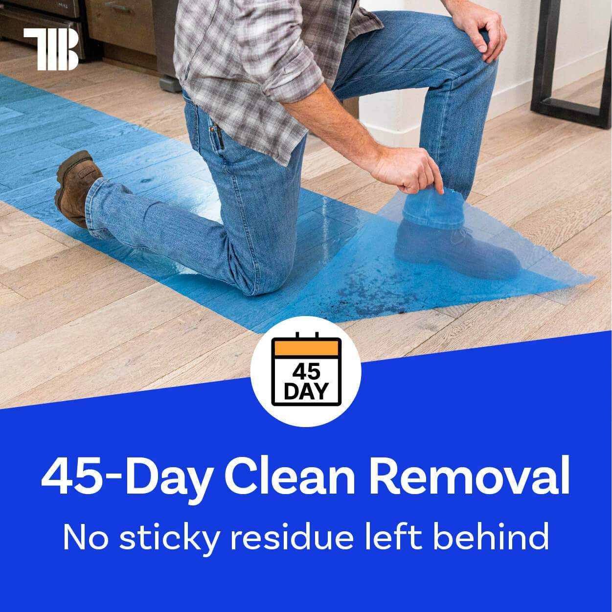Floor Protection Film - Temporary Floor Protection Tape for Covering Hardwood, Tile & Hard Surfaces