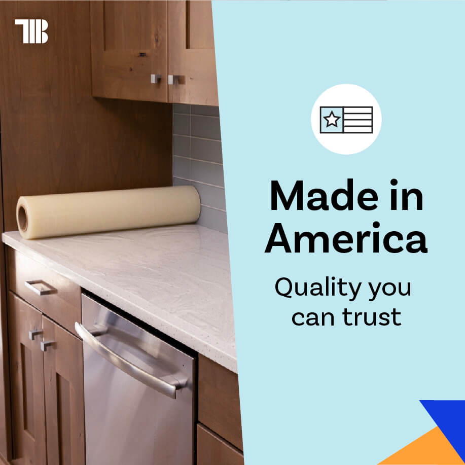 Countertop Protection Film - Temporary Kitchen Countertop Protector for Quartz, Granite, and Marble