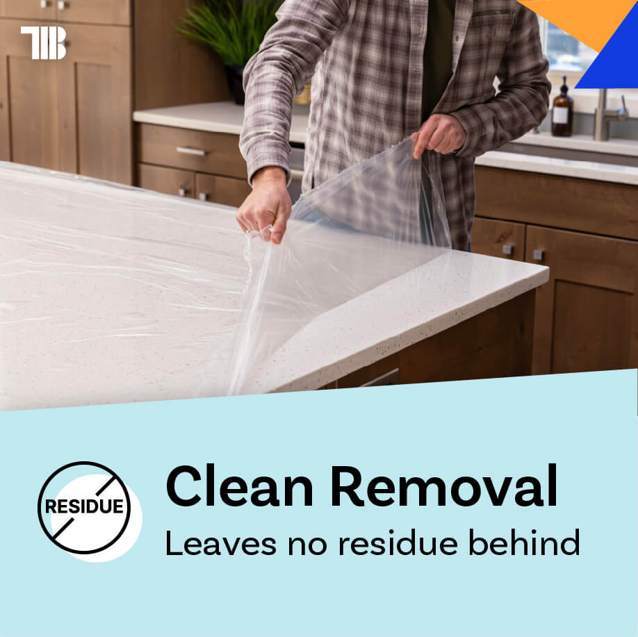 Countertop Protection Film - Temporary Kitchen Countertop Protector for Quartz, Granite, and Marble