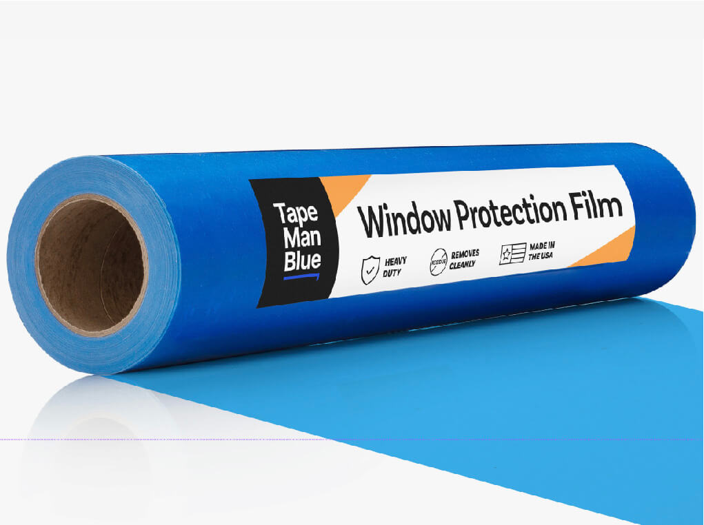 roll of blue window protection film