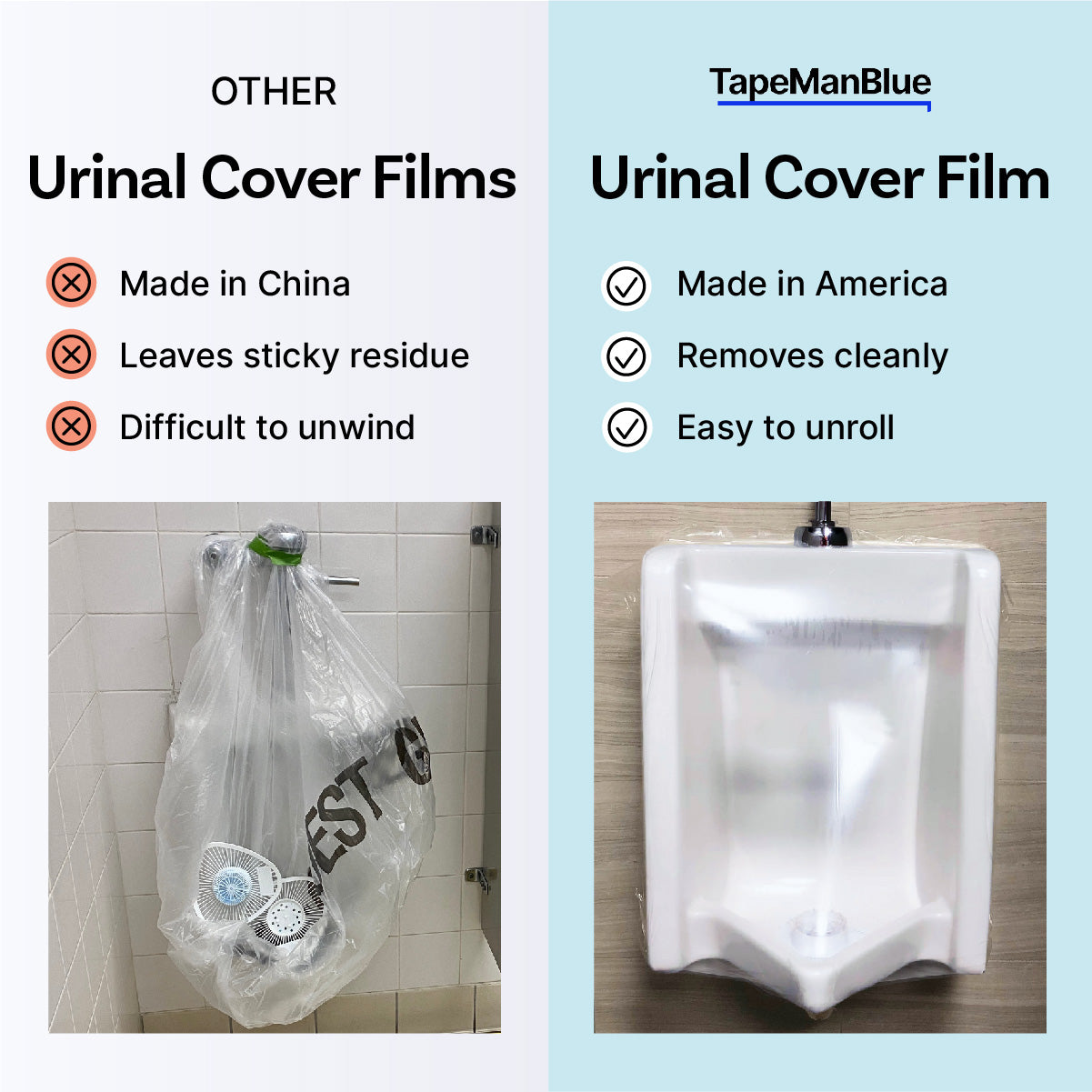 Toilet Wrap - Protective Cover Film for Out-of-Order Toilets & Urinals