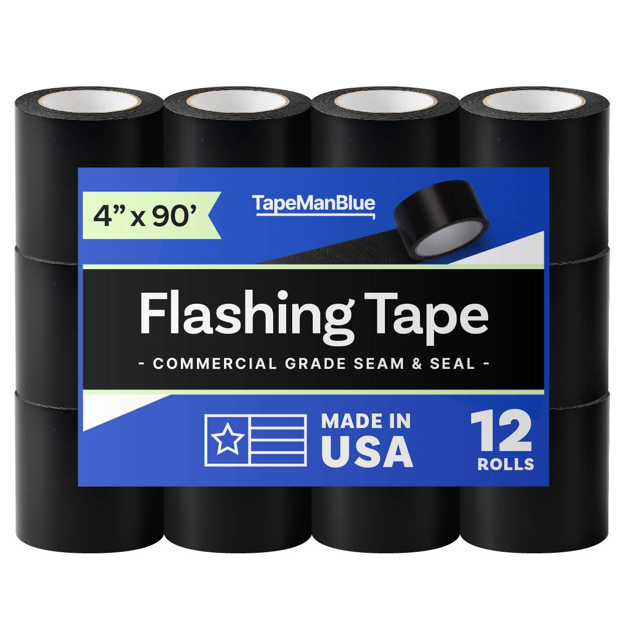 Flashing Tape for Windows and Doors, 4 in x 90 ft, Case of 12 Rolls