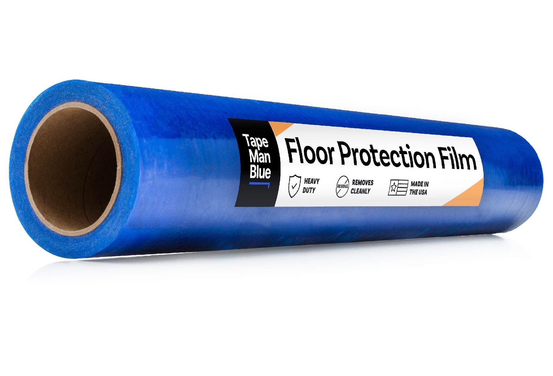 Floor Protection Film, 24 inch x 200' roll, Made in USA, Blue Self