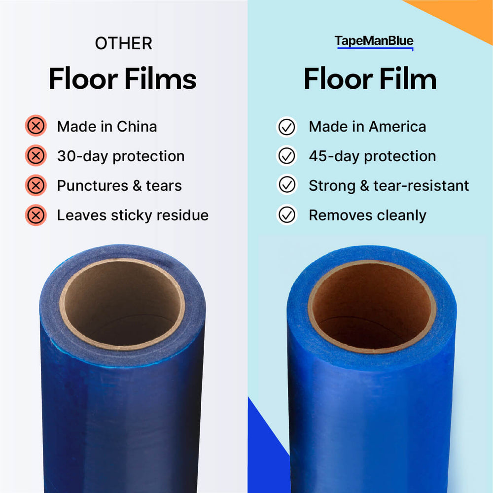Temporary Floor Protection Film | Free Shipping | TapeManBlue
