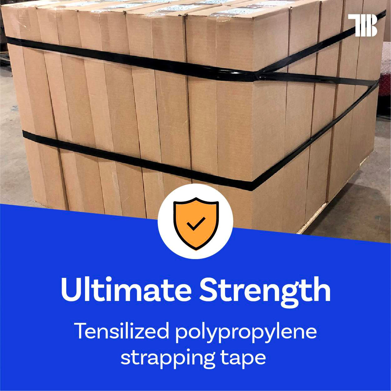 Tensilized MOPP Polypropylene Strapping Tape TapeManBlue