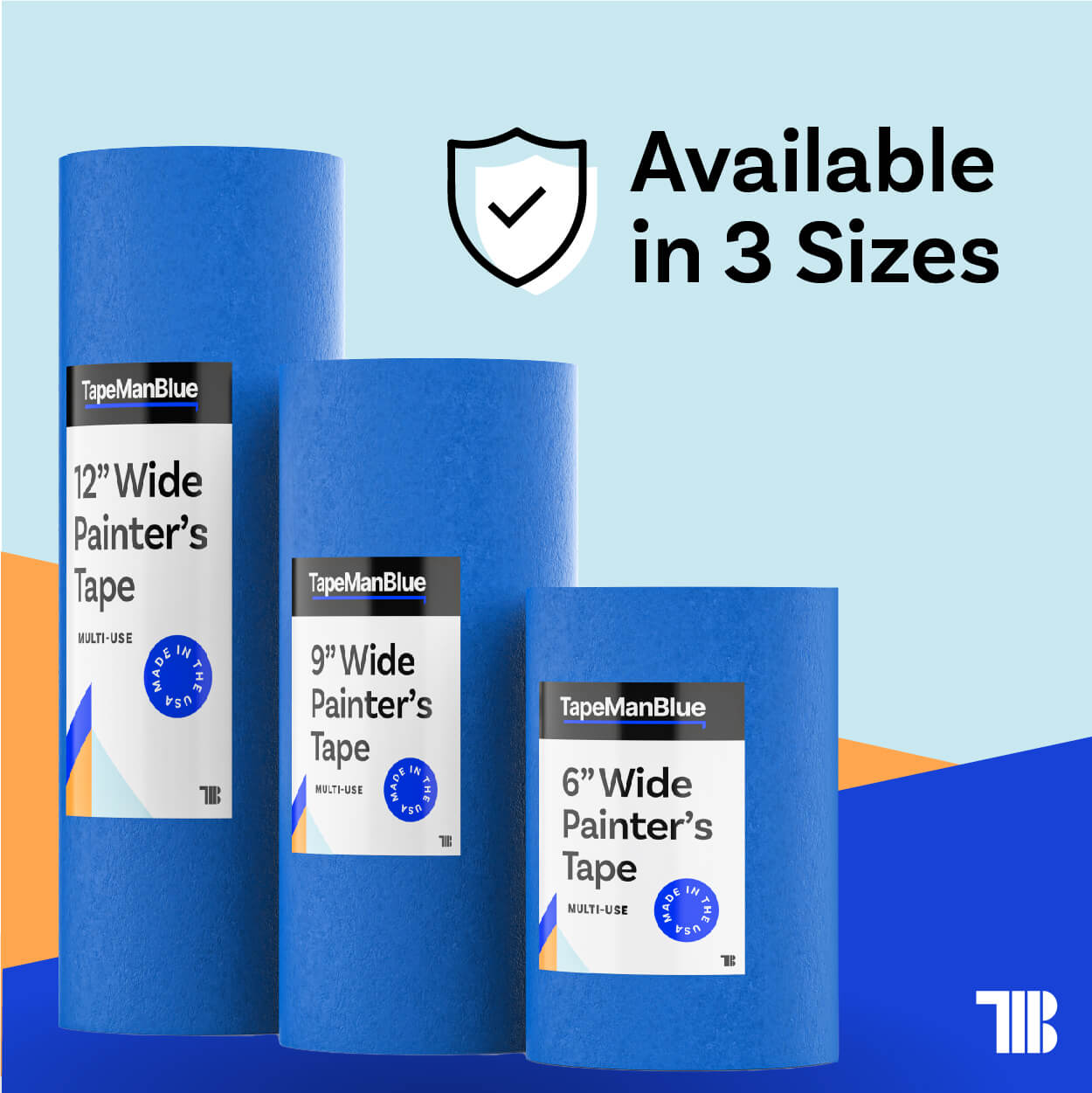 Sizes of TapeManBlue tape for 3D printing