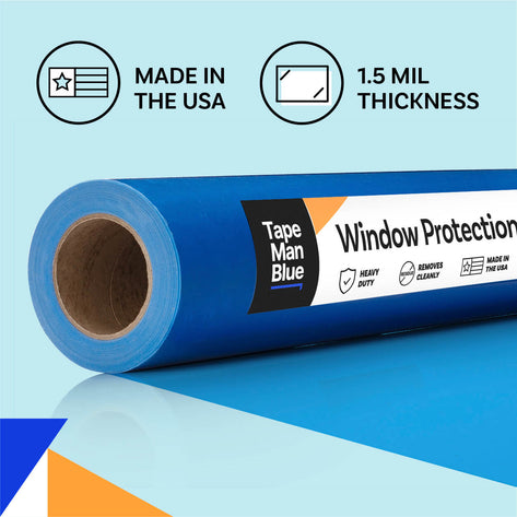100mm x 100m Self Adhesive Blue Glass Window Protector Film Roll UV  Protection
