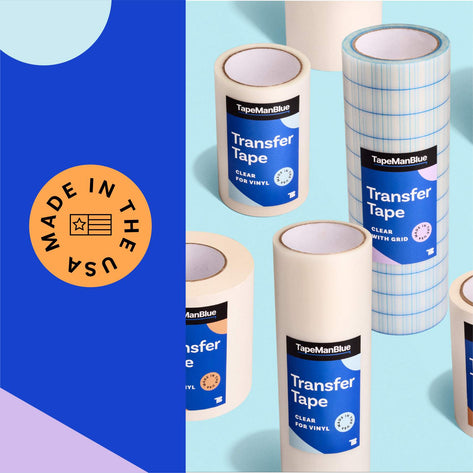 Vinyl Transfer Paper Tape Roll 12 x 12 ft Clear w/Blue Alignment Grid | Applica